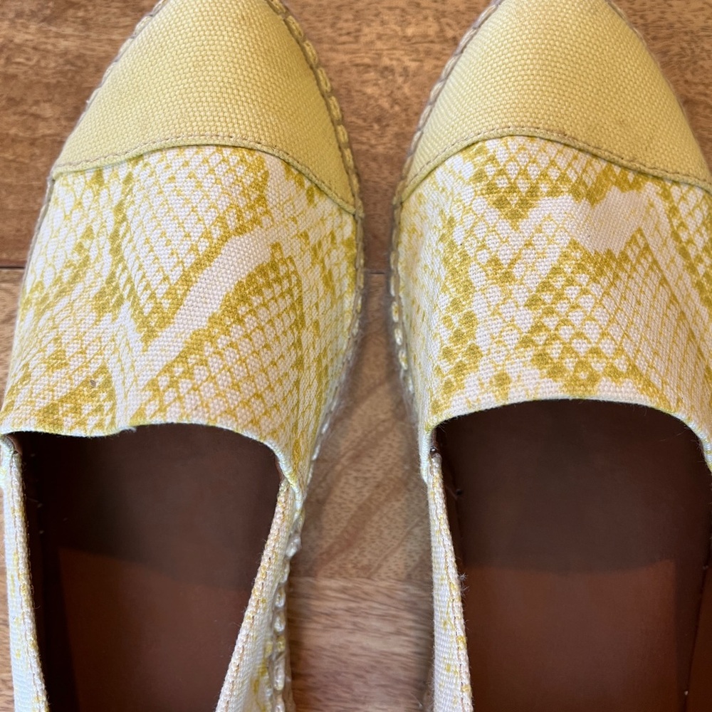 Franco Sarto Yellow Patterned Women's Espadrille Loafers
